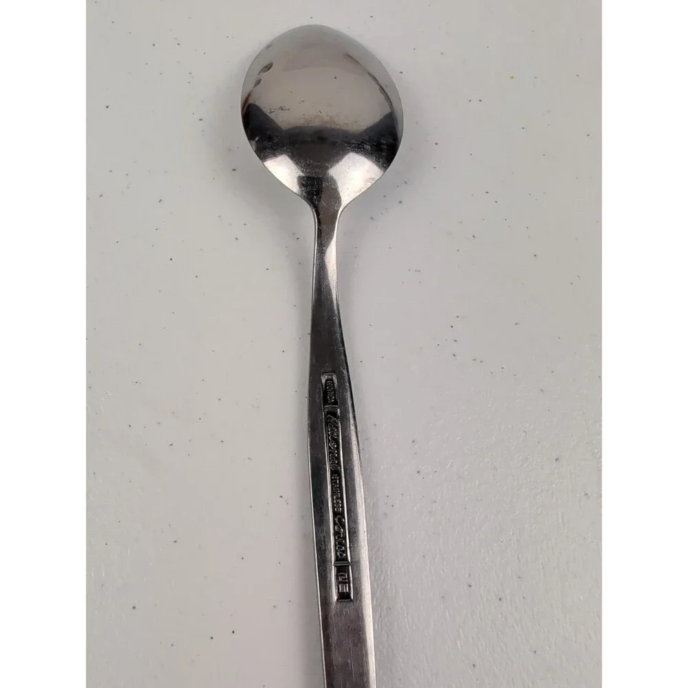 National CARESS Nasco ROSEVINE Stainless Korea Tablespoon Serving Spoon Vintage